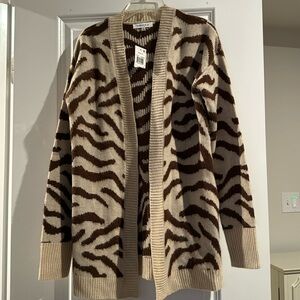 Women’s XS “Hooked Up” brown patterned cardigan